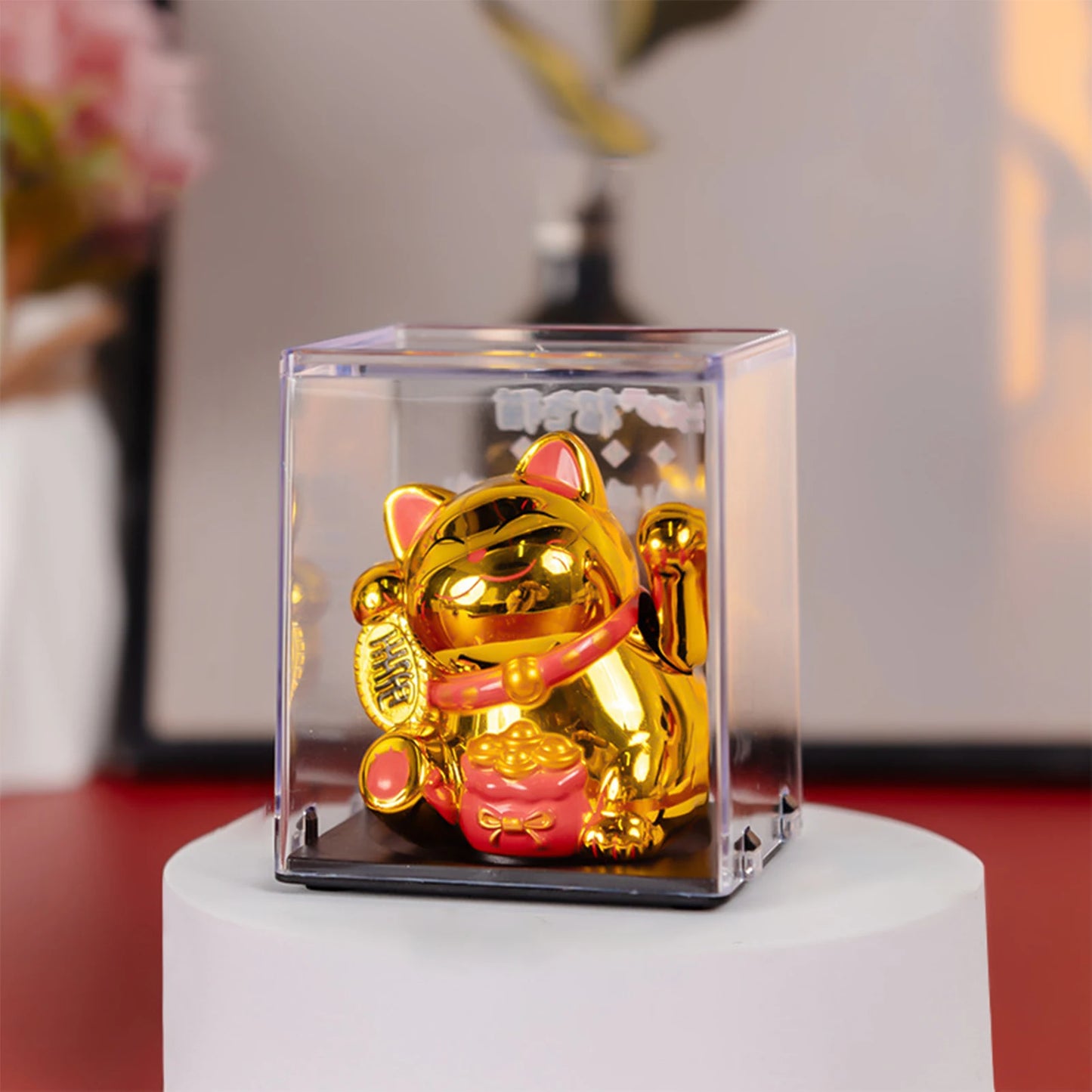 Solar Energy Lucky Cat Ornaments Vivid and Lovely Home Desktop Ornament for Women Men Home Office Decor Peaceful Pleasures Health and Wellness