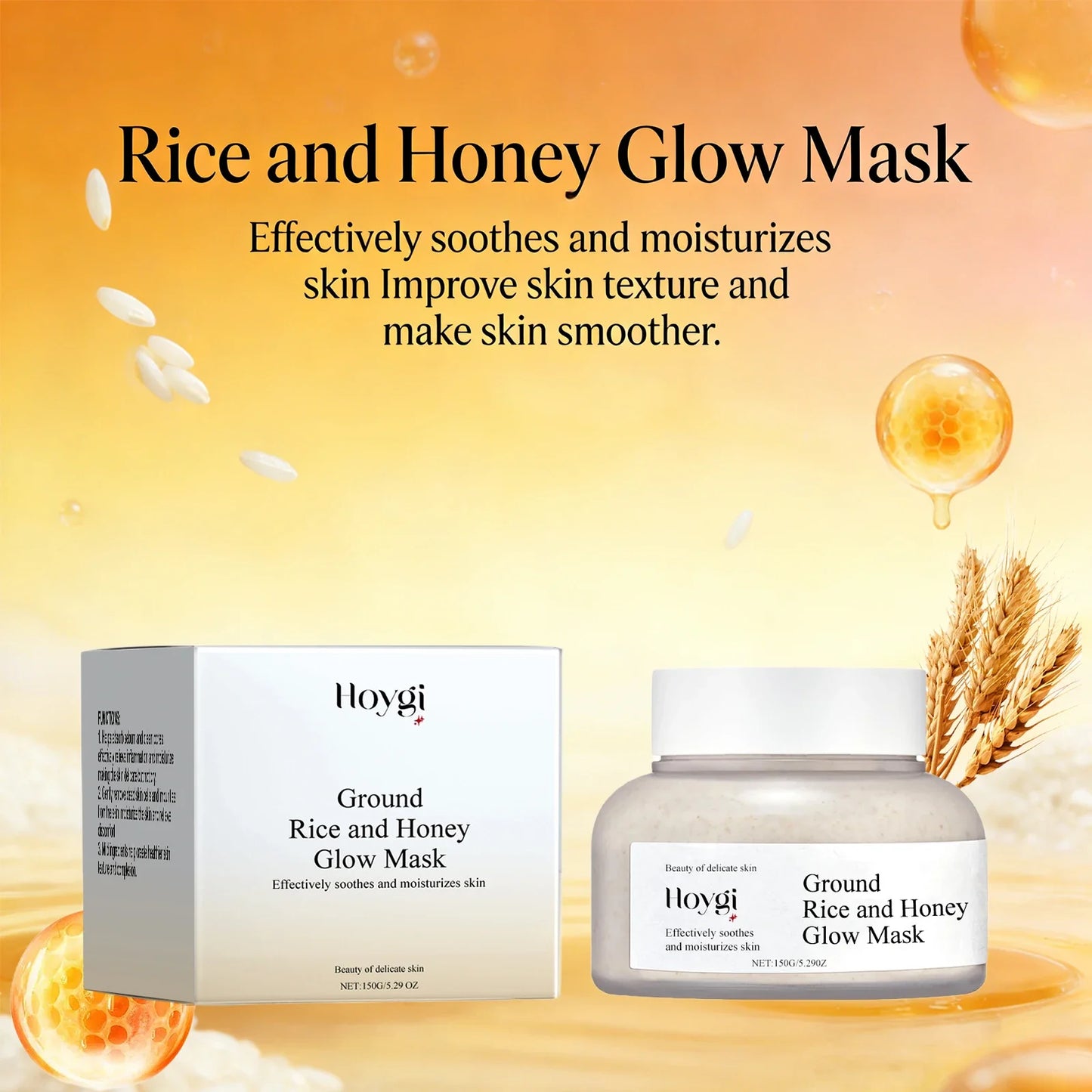 Hoygi Rice Honey Face Mask – Pore Minimizing, Oil Control 150g