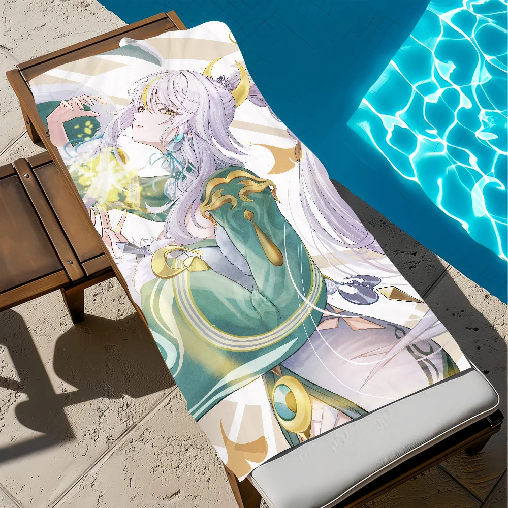 Genshin Impact Zibai Quick-Dry Beach Towel | Multi-Size Quick-Dry Beach Towel Peaceful Pleasures Health and Wellness z12 STJ90x180CM