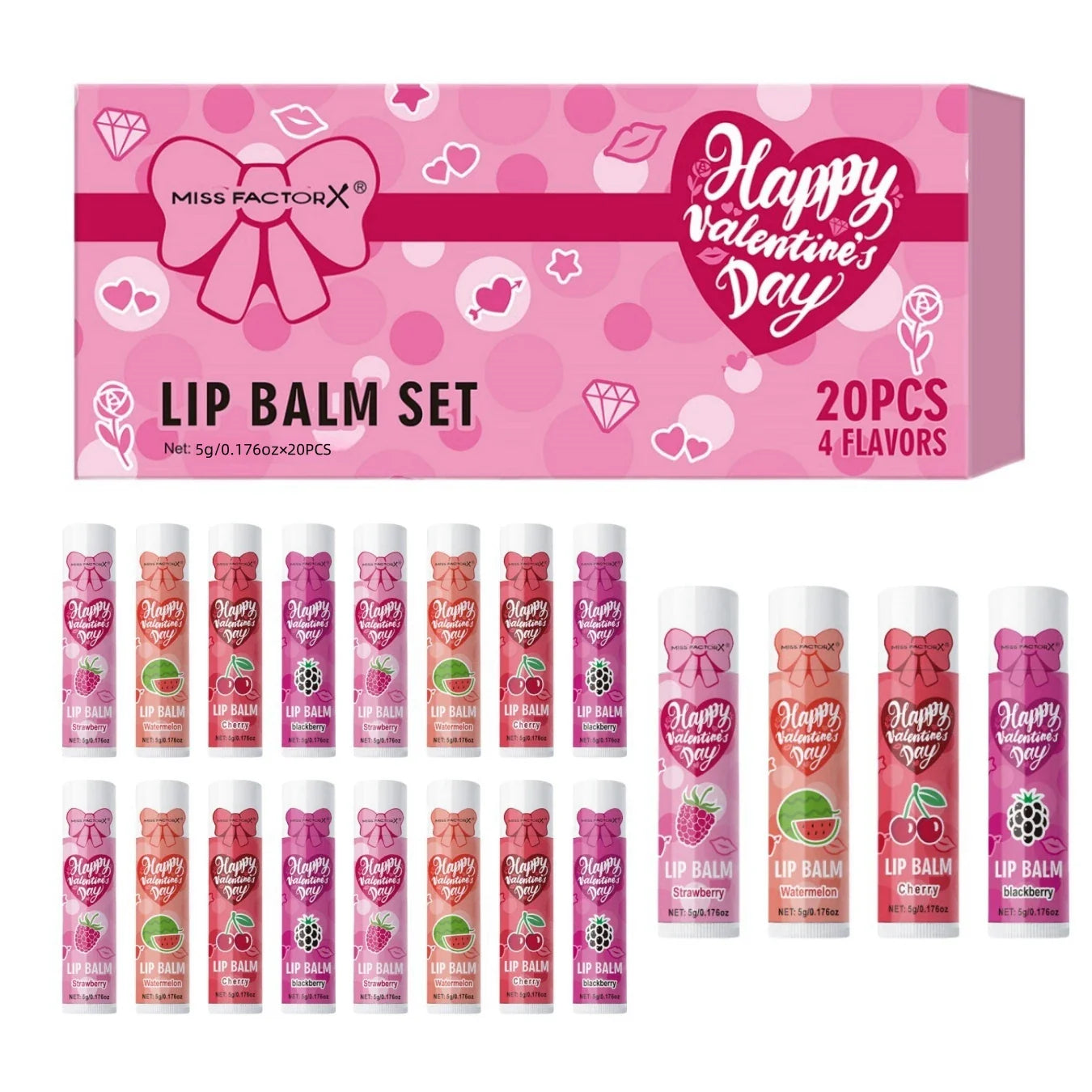 20-Piece Luxury Lip Balm Gift Set – Hydrating & Glossy