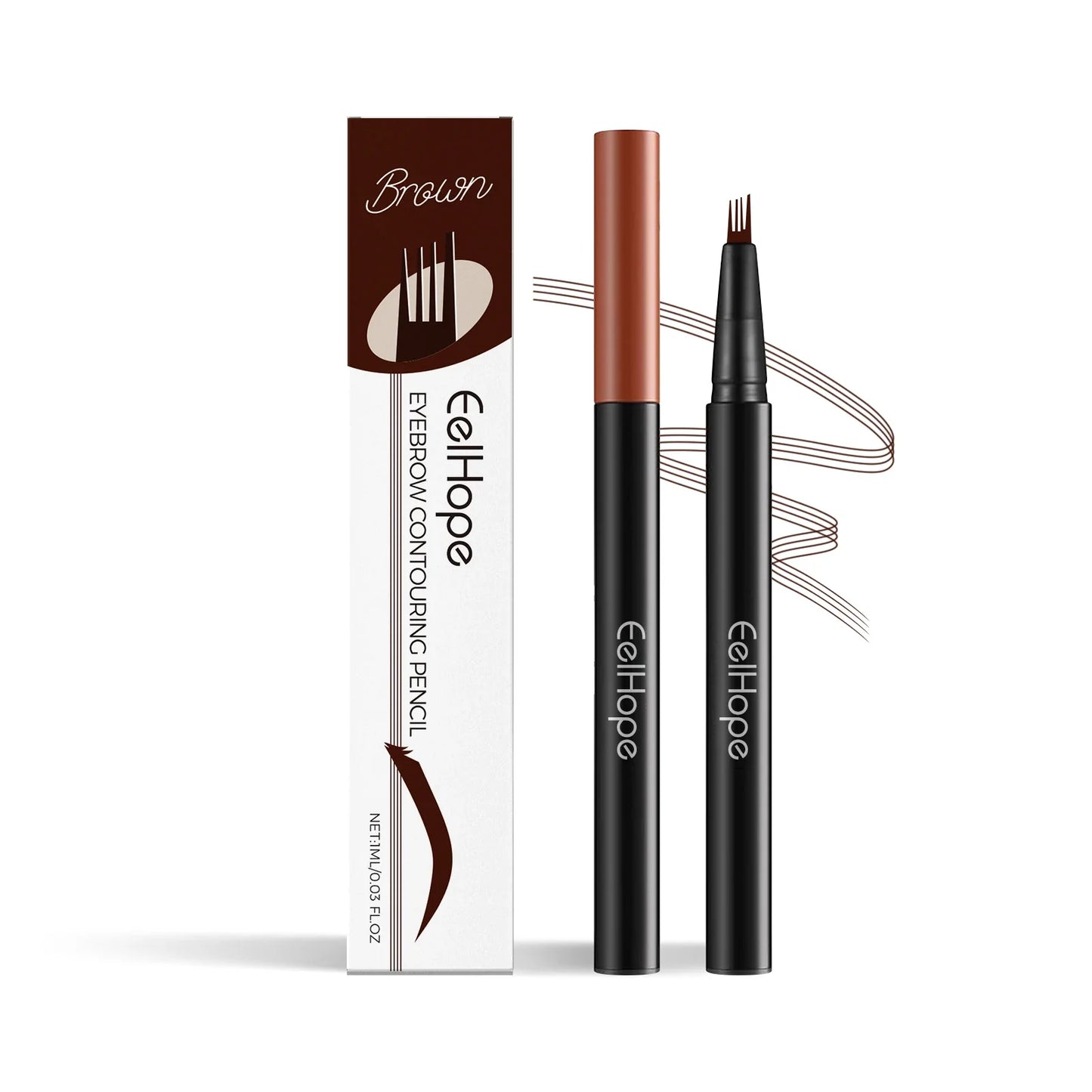 Eelhope 4-Pronged Eyebrow Pencil – Waterproof 3D Natural Look