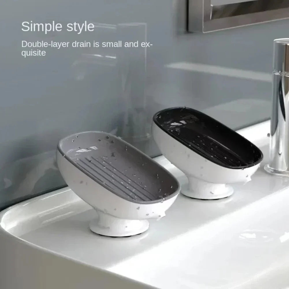Suction Cup Soap Dish with Drainage | Bathroom & Kitchen