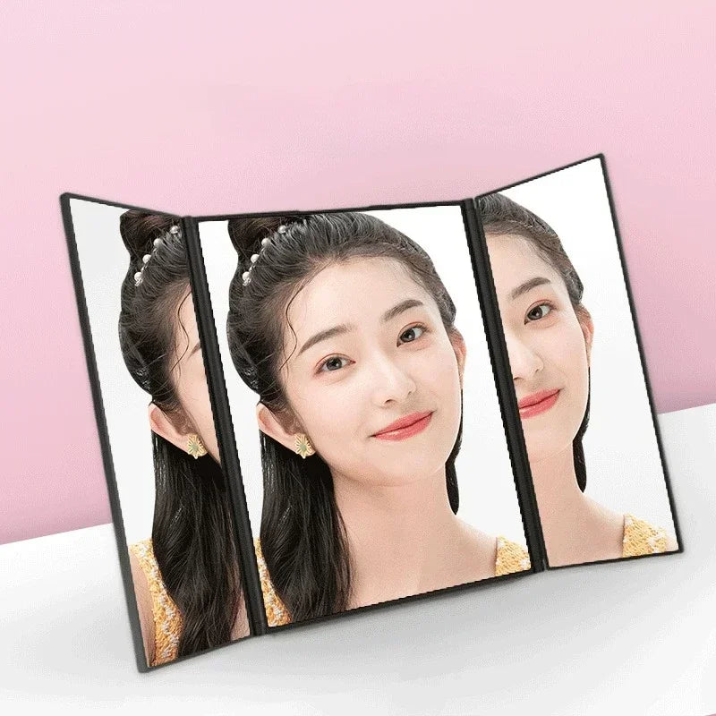 Tri-Fold Portable Travel Makeup Mirror | Compact Cosmetic Mirror Travel Makeup Mirror Peaceful Pleasures Health and Wellness