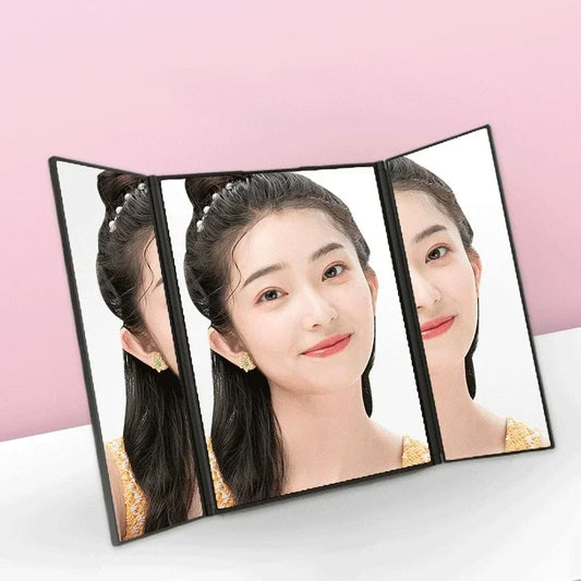 Tri-Fold Portable Travel Makeup Mirror | Compact Cosmetic Mirror Travel Makeup Mirror Peaceful Pleasures Health and Wellness