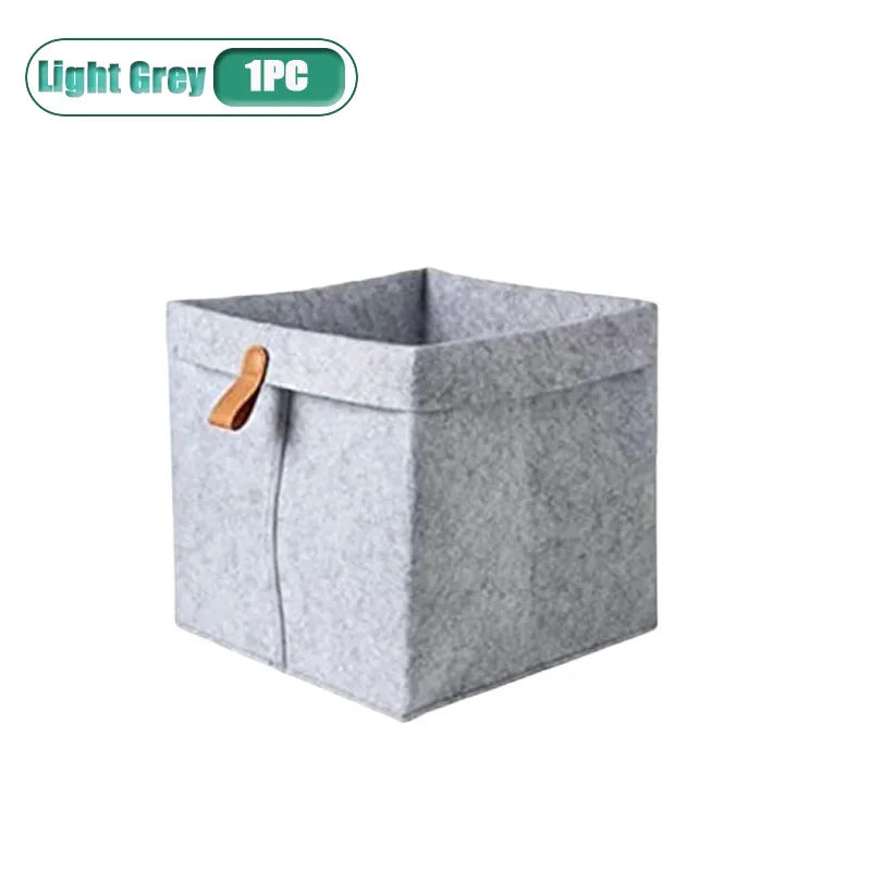Felt Storage Basket | Foldable Organizer Bin – Home, Dorm & Office