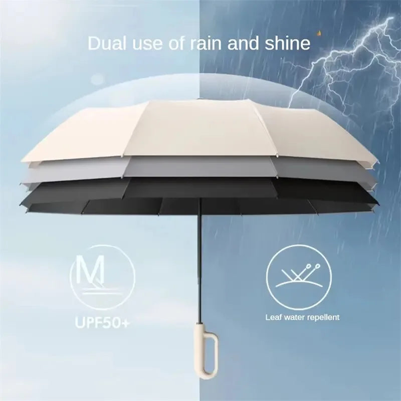 Automatic Windproof UV Folding Umbrella – Large Rain Parasol