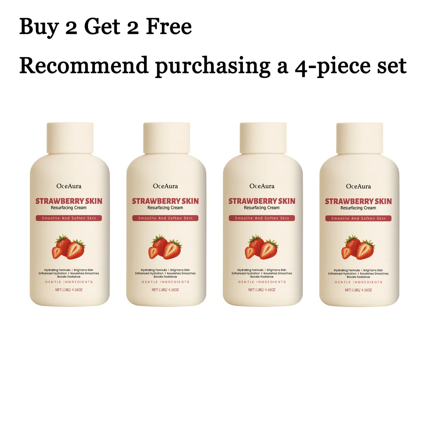 OceAura Strawberry Body Cream 118g – Moisturize & Smooth Skin