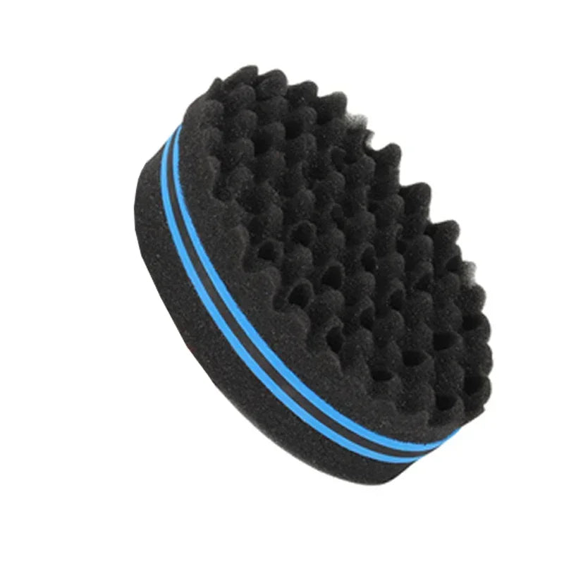 Oval Double Sides Magic Twist Hair Brush Sponge Brush For Natural Afro Coil Wave Dread Sponge Brushes Hair Braids Braiding Hair Peaceful Pleasures Health and Wellness Blue