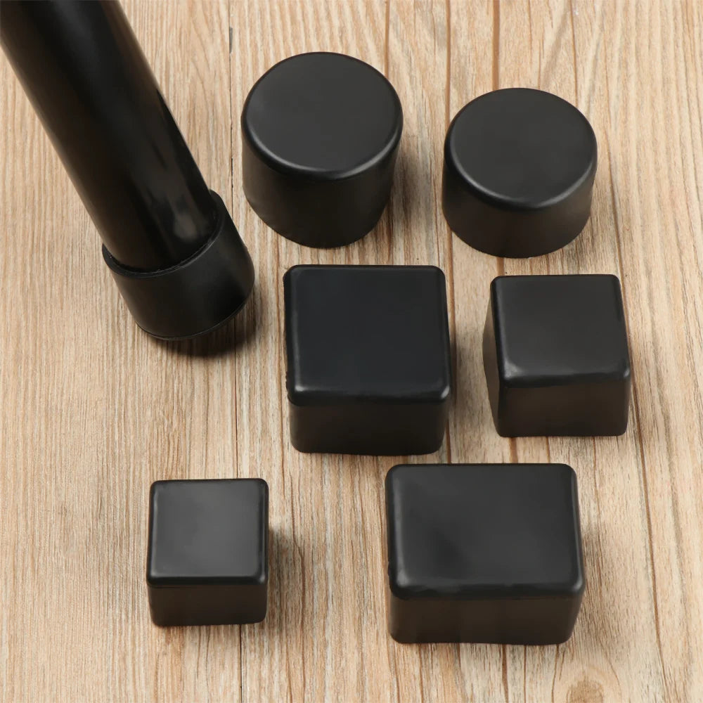 4-Pack Square Chair Leg Caps | Non-Slip Floor Protector Pads