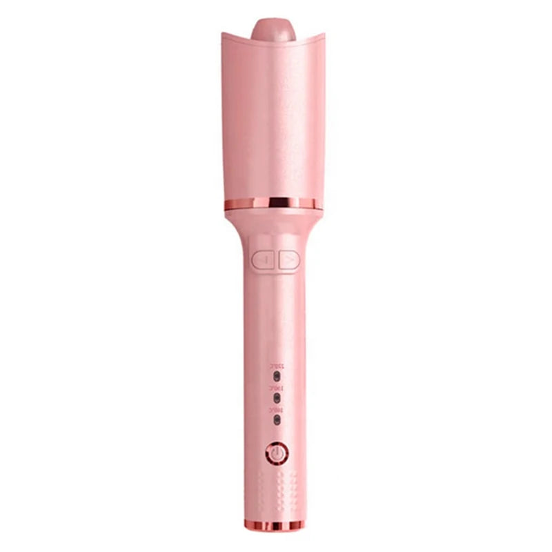Popular Fully Automatic Ceramic Curling Iron New Design Negative Ion for Dry Hair Large Volume Electric for Household Use Peaceful Pleasures Health and Wellness Pink 100V-240V US Plug