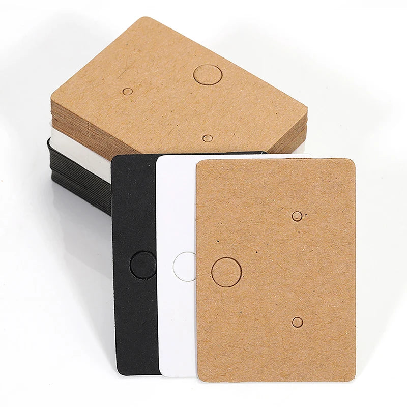 50pcs Round Kraft Paper Earring Display Cards | Jewelry Hanging Tags