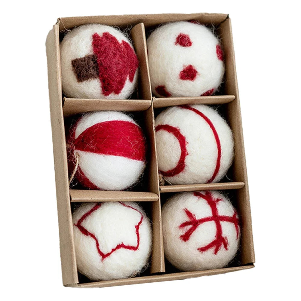 Wool Felt Ball Christmas Tree Ornaments | Colorful Set