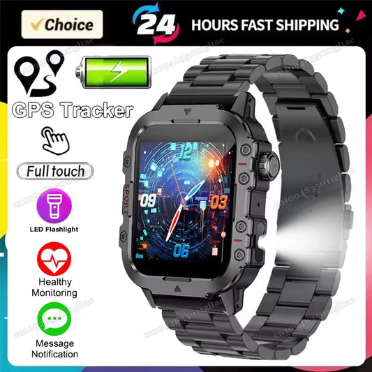 Outdoor 100+Sports Smart Watch Waterproof 2.01 inch HD Screen LED Flashlight Bluetooth Talking Smartwatch Men Women Holiday Gift Peaceful Pleasures Health and Wellness