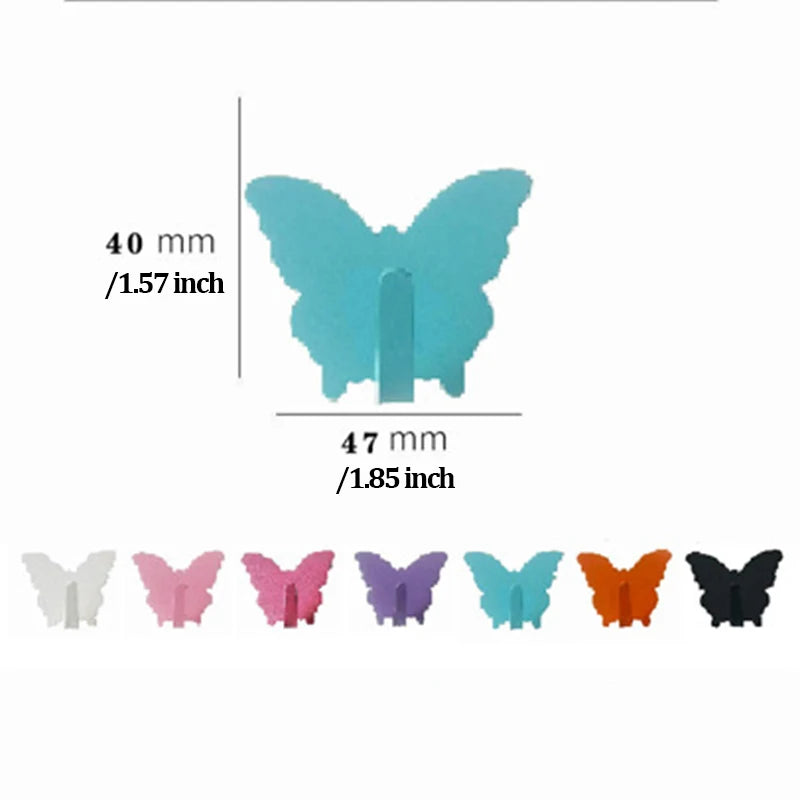 3-Pack Butterfly Wall Hooks Self-Adhesive Decorative Hangers