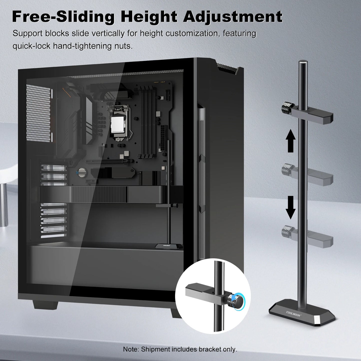 Graphics Card GPU Support Bracket Video Card Sag Holder Bracket GPU Holder Anti Sag Stand Aluminum Holder for GH-195/GH-260 Peaceful Pleasures Health and Wellness