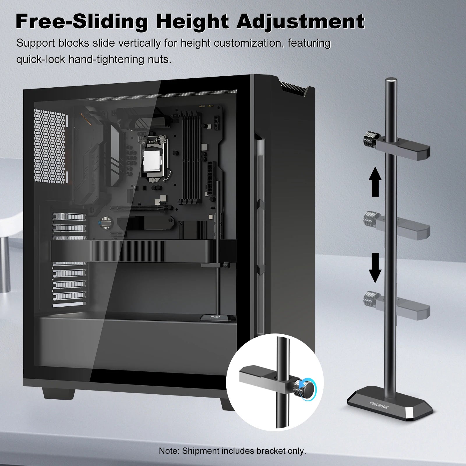 Graphics Card GPU Support Bracket Video Card Sag Holder Bracket GPU Holder Anti Sag Stand Aluminum Holder for GH-195/GH-260 Peaceful Pleasures Health and Wellness
