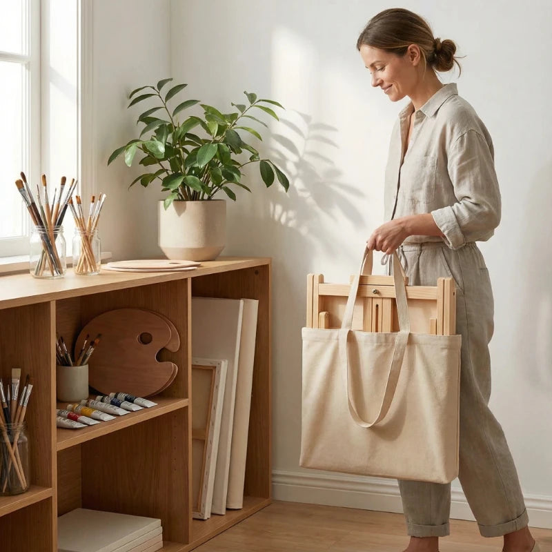 Portable Foldable Wooden Desktop Easel – Tilting Sketching Stand