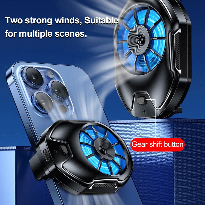 Cooler For Cell Phone Cooler Fan Gaming Mobile Fan Rechargeable Portable Fan Cooling Fan For Phone Radiator For Phone Shark Fan Peaceful Pleasures Health and Wellness