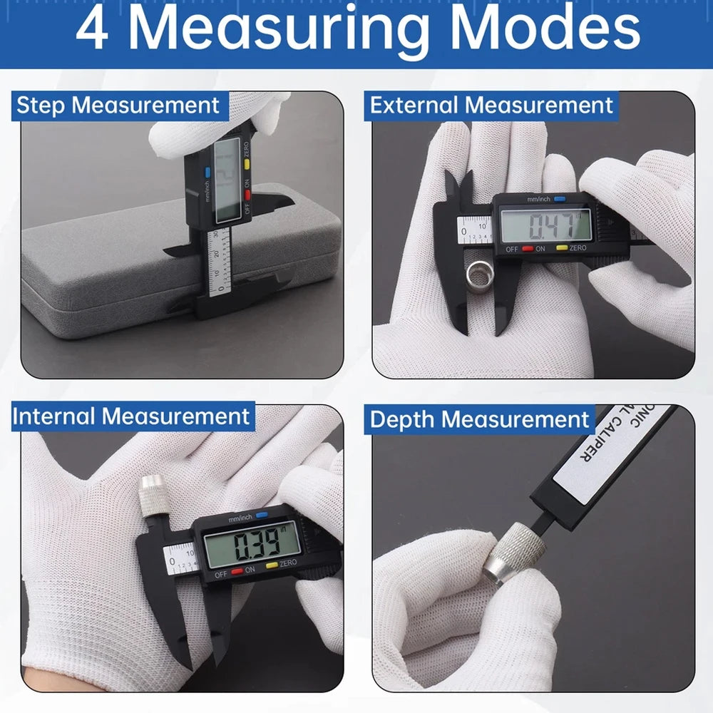 100/150mm electronic vernier caliper, carbon fiber dial vernier caliper, micrometer, digital scale. Batteries are not included Peaceful Pleasures Health and Wellness