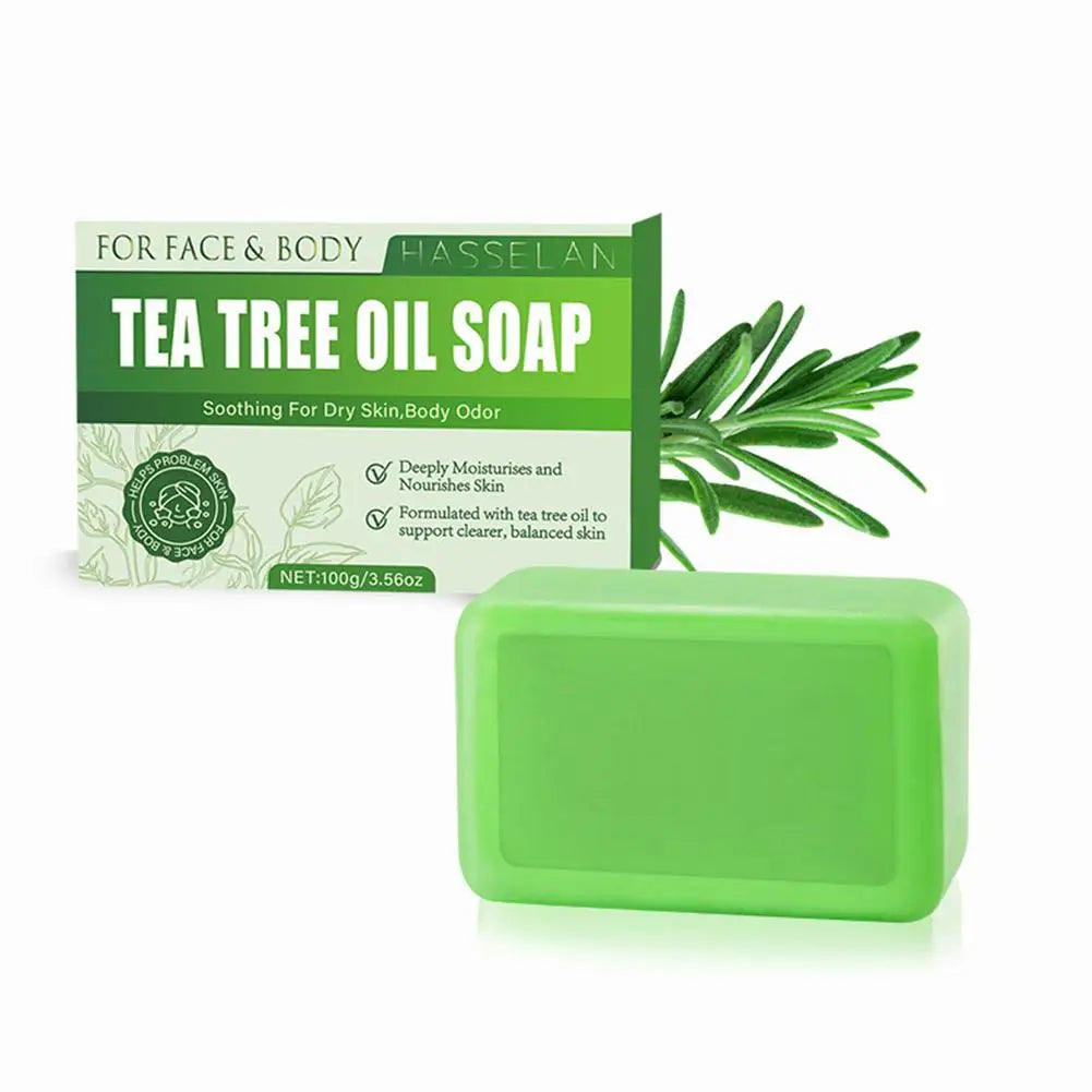 Green Tea Tree Oil Bar Soap – Natural Face & Body Cleanser
