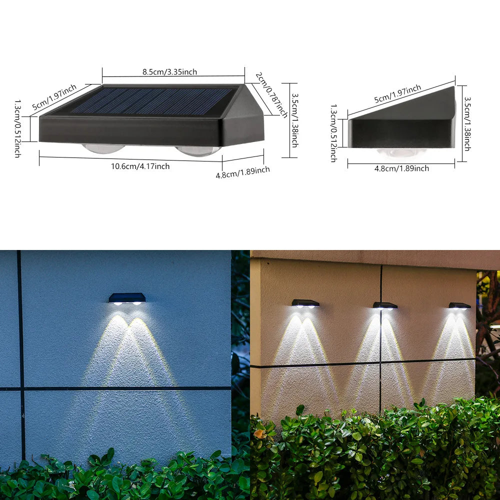 Solar Wall Lights Outdoor IP65 Waterproof – Garden & Pathway
