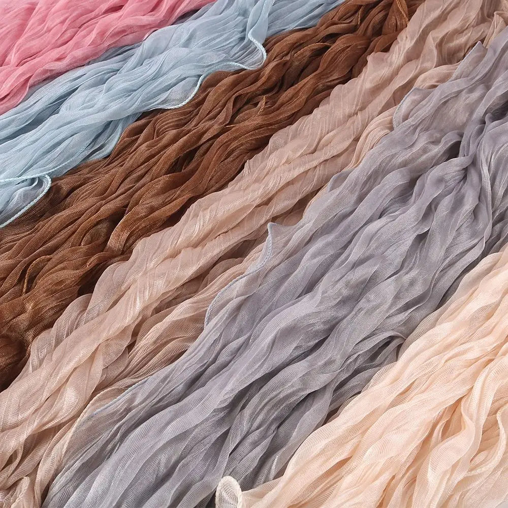 Solid Chiffon Scarf – Ruffled Shawl, Hijab & Wrap for Women