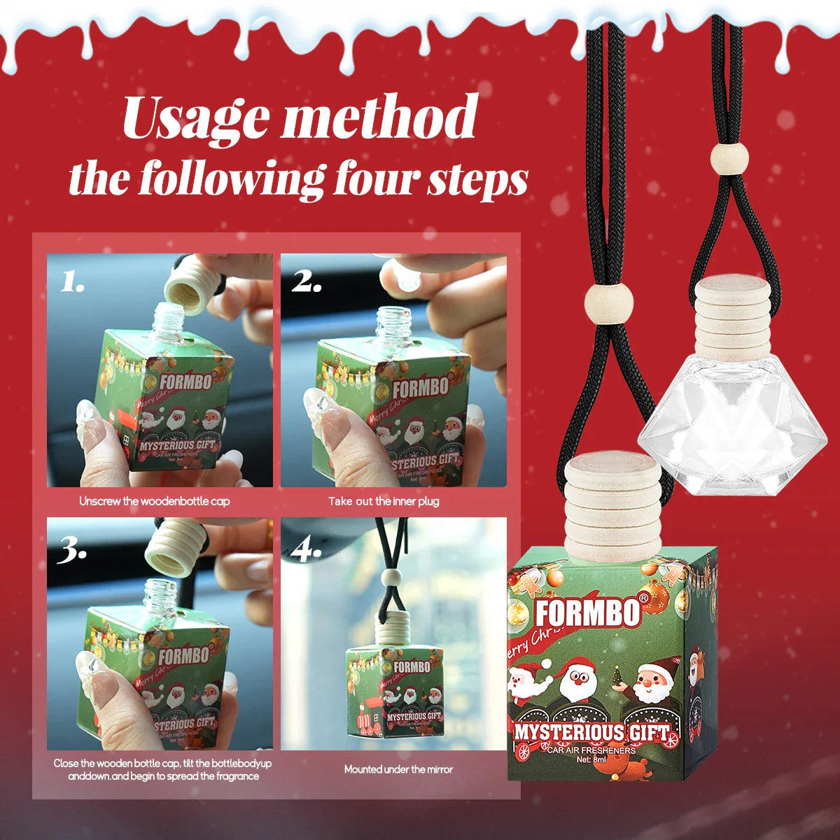 4-Pack Christmas Snowman Car Air Freshener – Lasting Fragrance