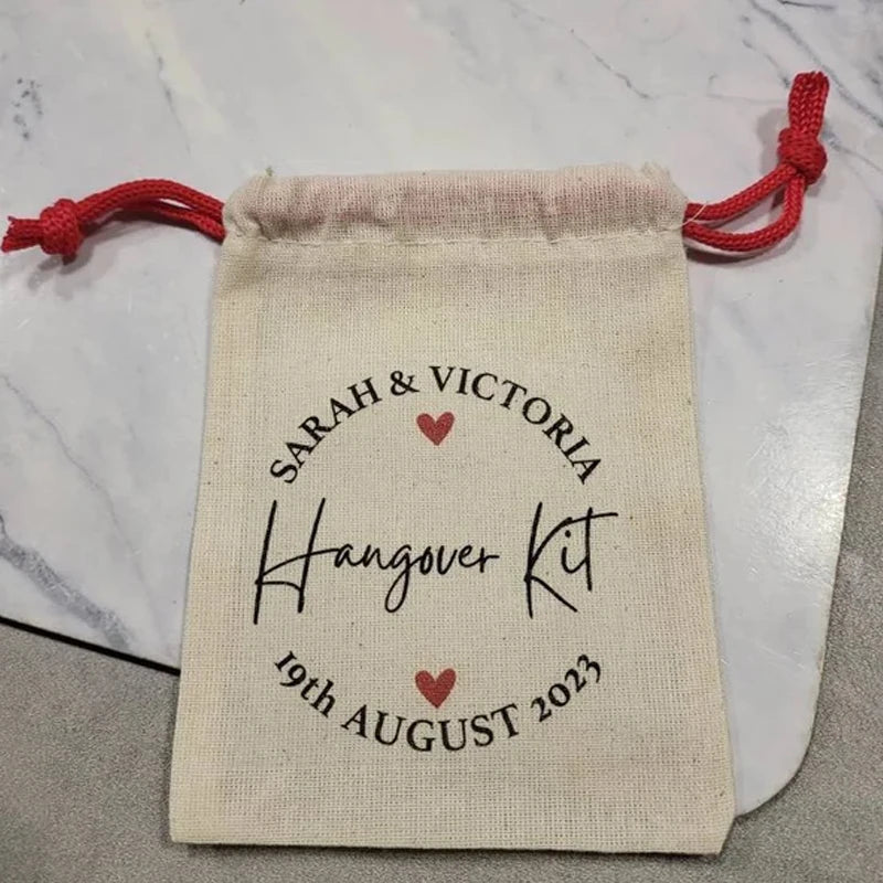 5-Pack Personalized Hangover Kit Bags | Bachelorette Wedding Party