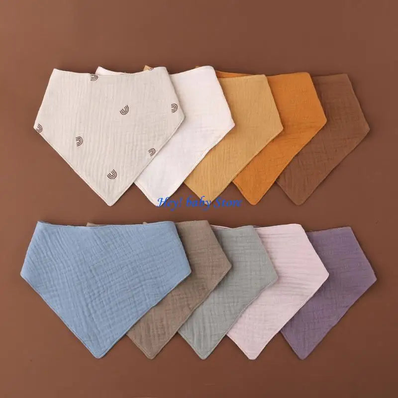 Soft Cotton Baby Feeding Bib Burp Cloth & Bandana Scarf 0-1Y