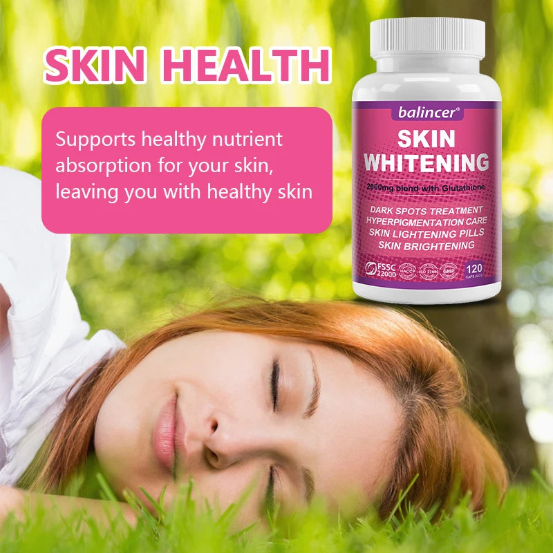 Glutathione + Collagen + Vitamin C Capsules - 2000mcg Skin Whitening, Anti-Aging & Antioxidant, Hair Skin Nails Joint Support Peaceful Pleasures Health and Wellness