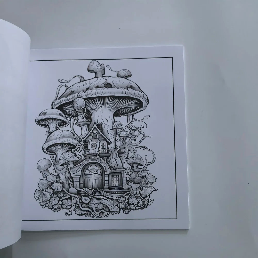 Psychedelic Forest Patterns Coloring Book Adults Teens Cute Drawing