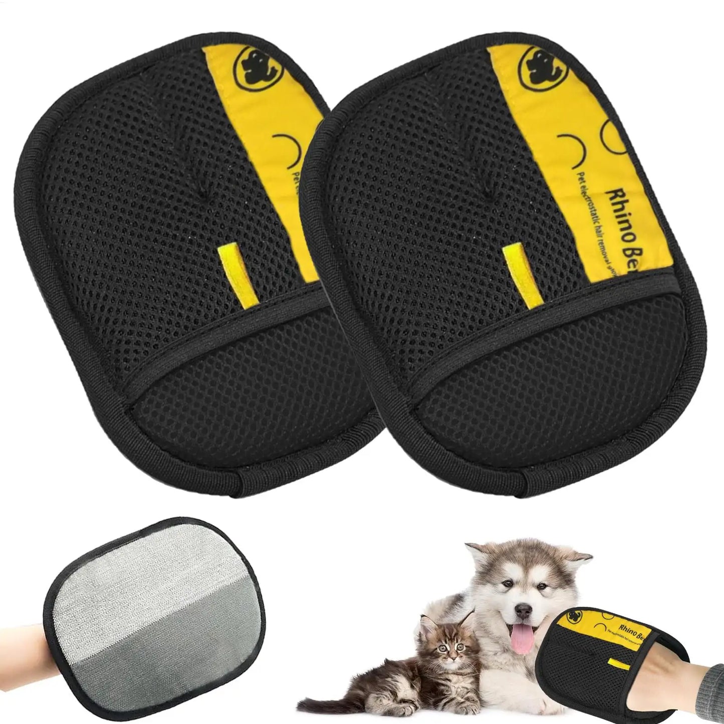 2pcs Pet Hair Removal Glove Double Sided Cat Grooming Gloves Efficient Reusable Shedding Mitt Grooming Brush for cats dogs Peaceful Pleasures Health and Wellness