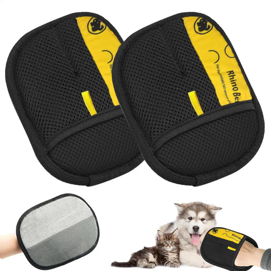 2pcs Pet Hair Removal Glove Double Sided Cat Grooming Gloves Efficient Reusable Shedding Mitt Grooming Brush for cats dogs Peaceful Pleasures Health and Wellness