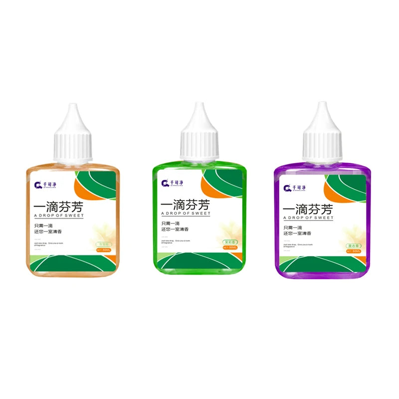 One-Drop Fragrance Toilet Air Freshener - Fast Odor Eliminator Concentrated Deodorant for Bathroom Drain Pet Areas Multi-Scene Peaceful Pleasures Health and Wellness 3pcs
