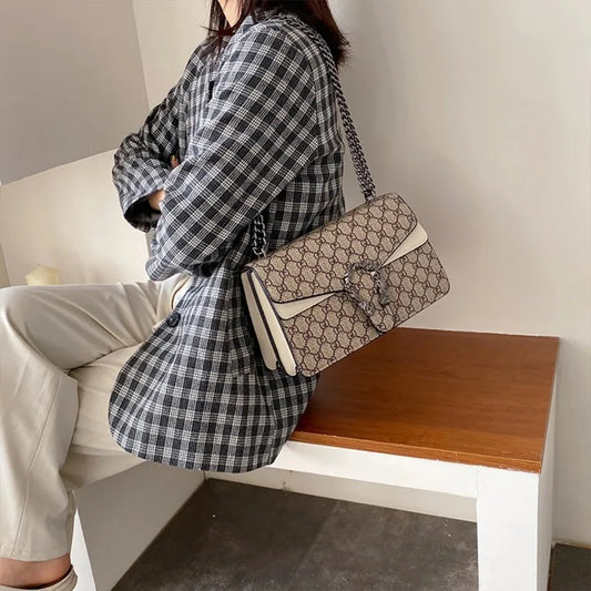 Women's Fashion Chain Crossbody Shoulder Bag | PU Purse Chain Crossbody Bag Peaceful Pleasures Health and Wellness