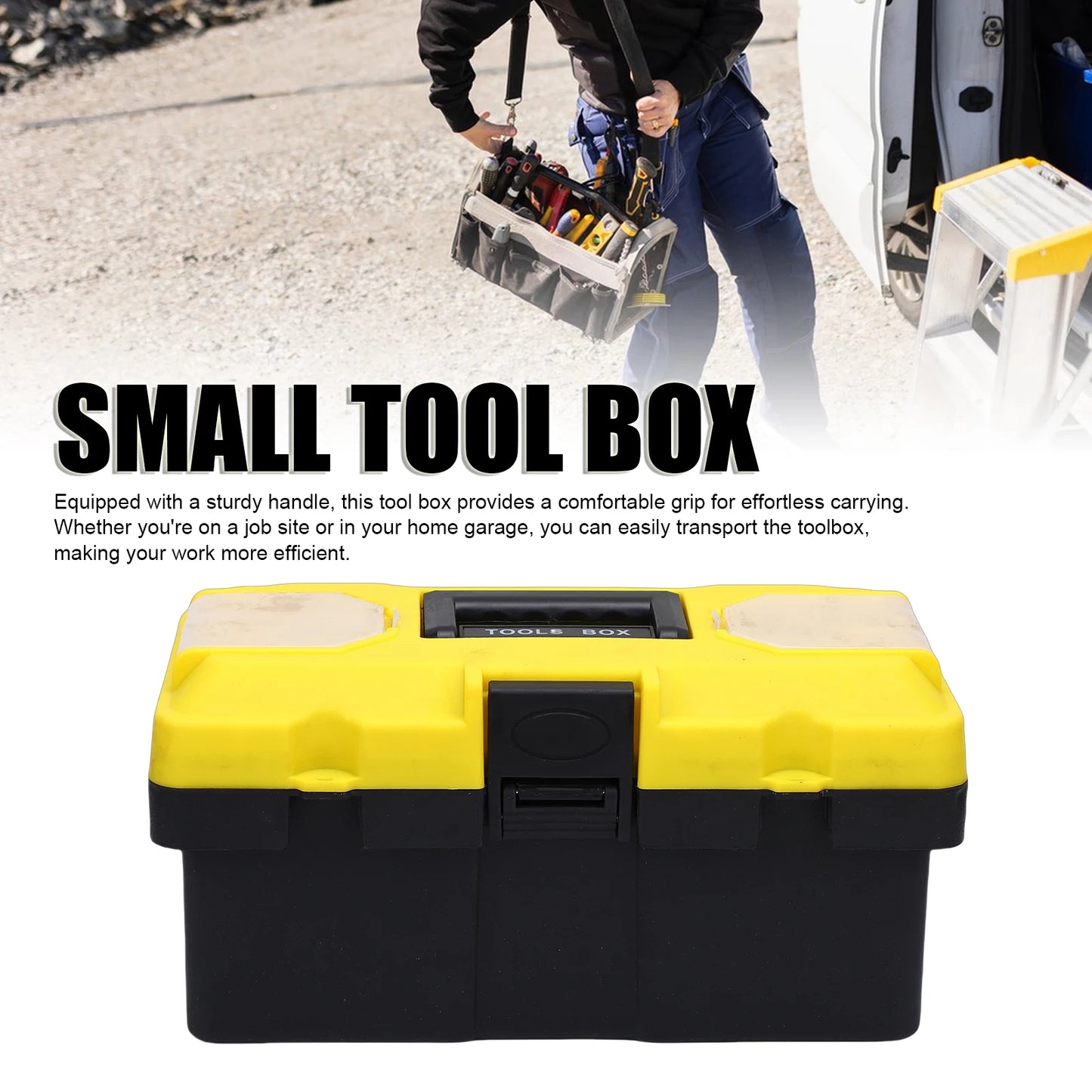 13-Inch Lockable Tool Box Organizer with Removable Tray