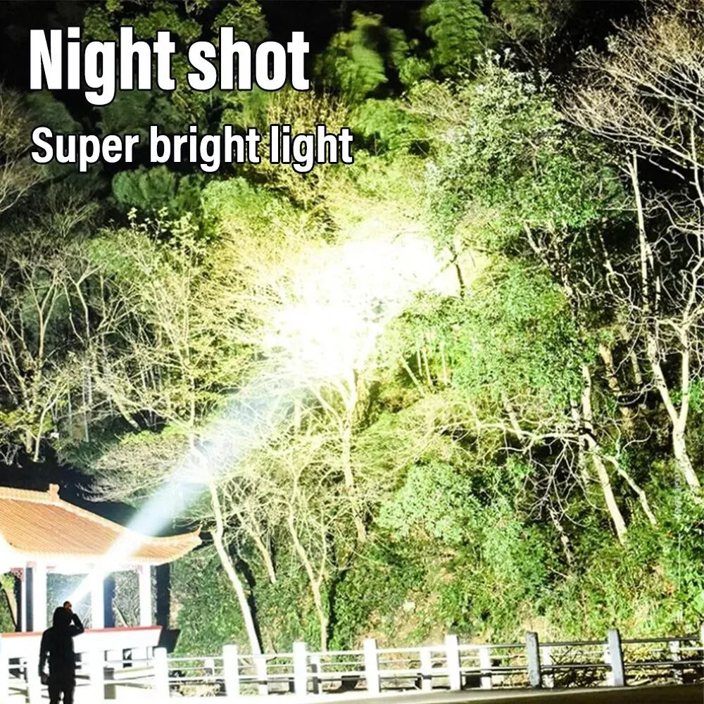 Solar USB Rechargeable LED Flashlight COB Torch & Power Bank