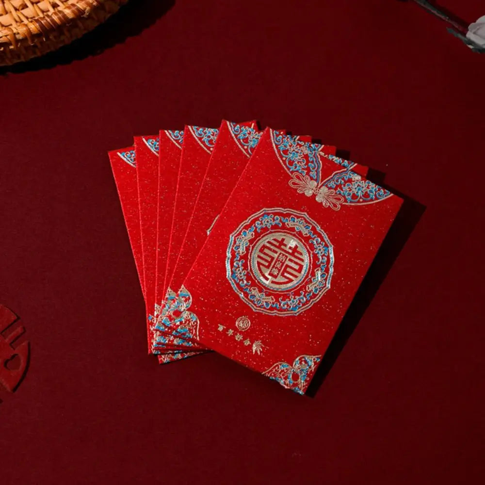 20pcs New Trendy Multiple Patterns Money Pocket Best Wishes Good Luck Red Envelope Lucky Money Blessing Bag Party Gifts Peaceful Pleasures Health and Wellness 01