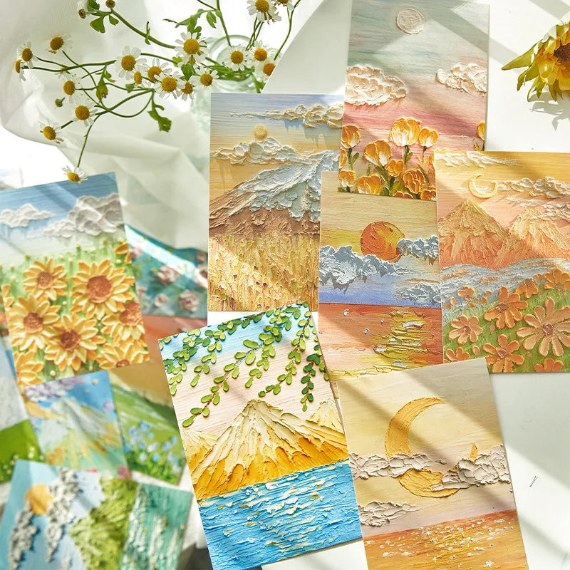 Dream Season Art Postcards Handpainted Oil Painting Greeting Cards