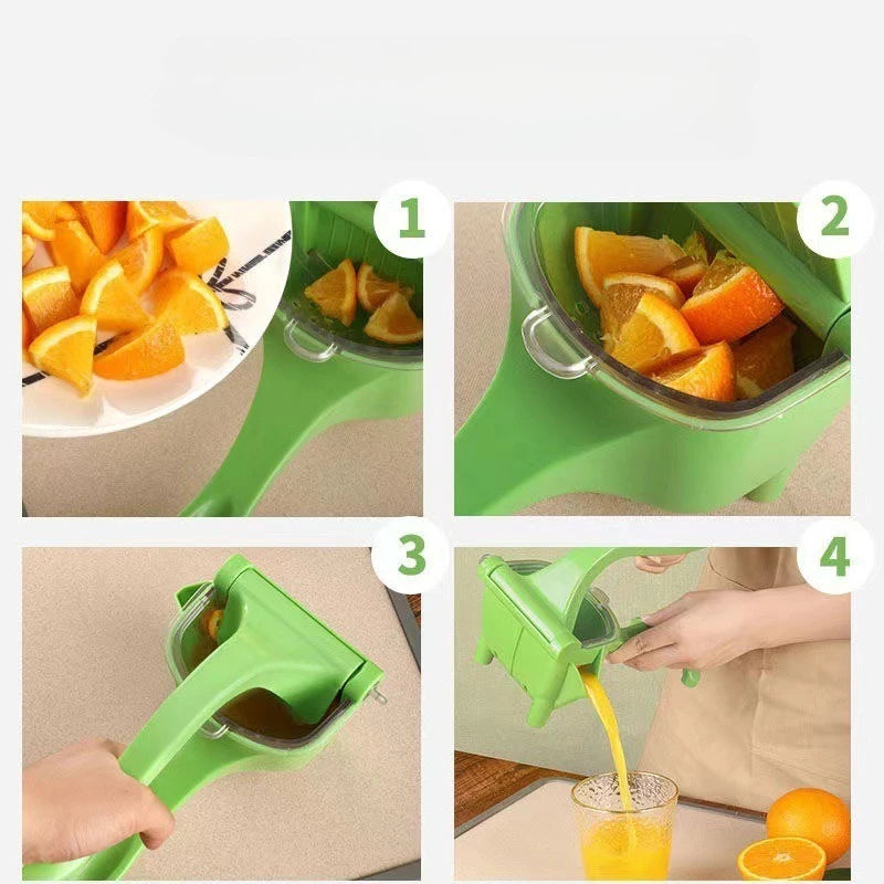 Manual Handheld Lemon Squeezer & Fruit Juicer – Green