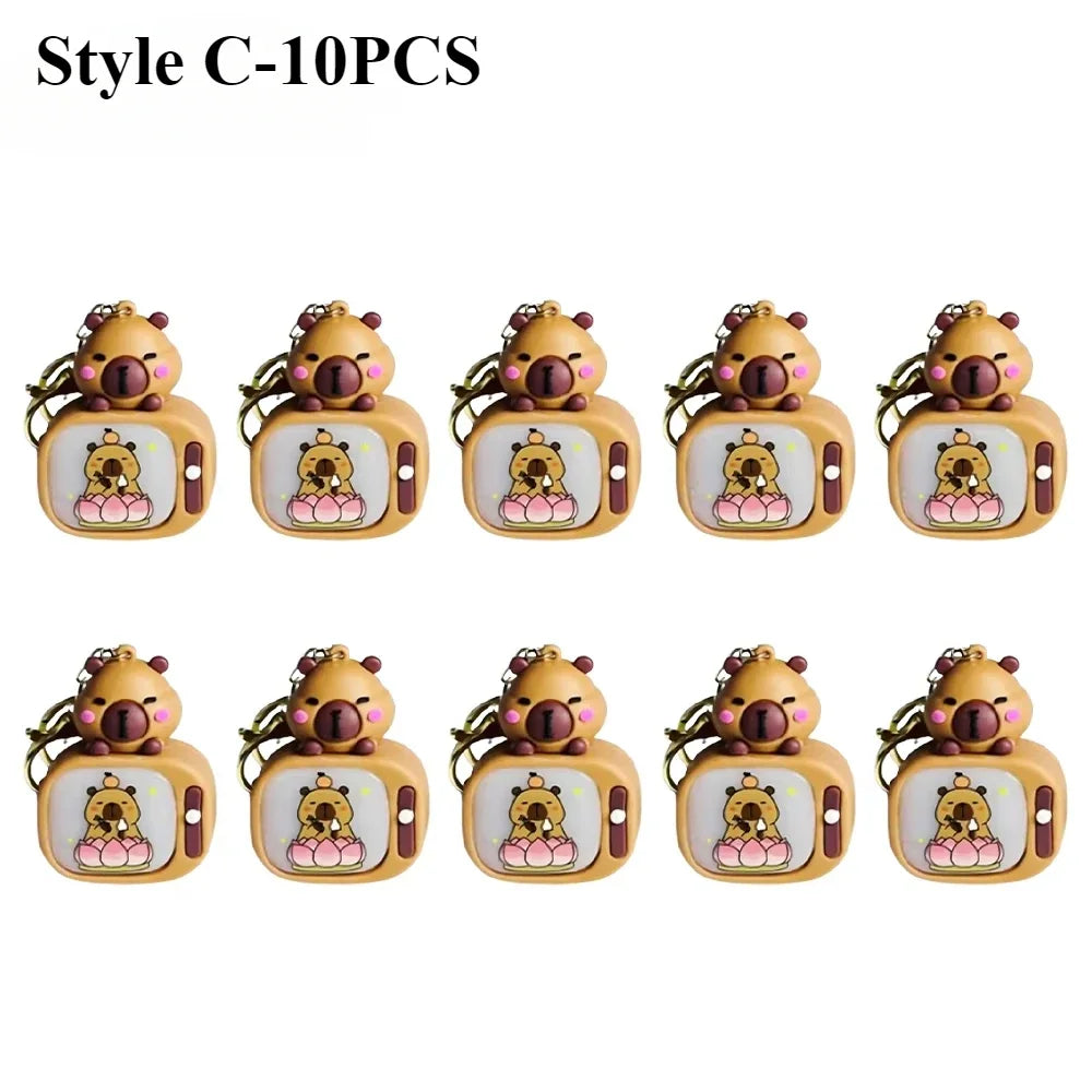 Light-Up Capybara Keychain | Silicone Glow Bag Charm Gift