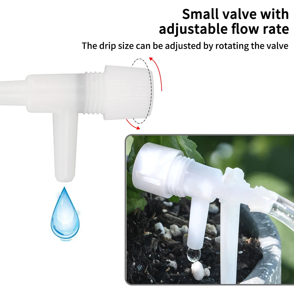 4/7mmHose Watering Saving Micro Dripper Greenhouse Garden Drip Irrigation Kit with Regulating valve Potted Plant Watering Device Peaceful Pleasures Health and Wellness