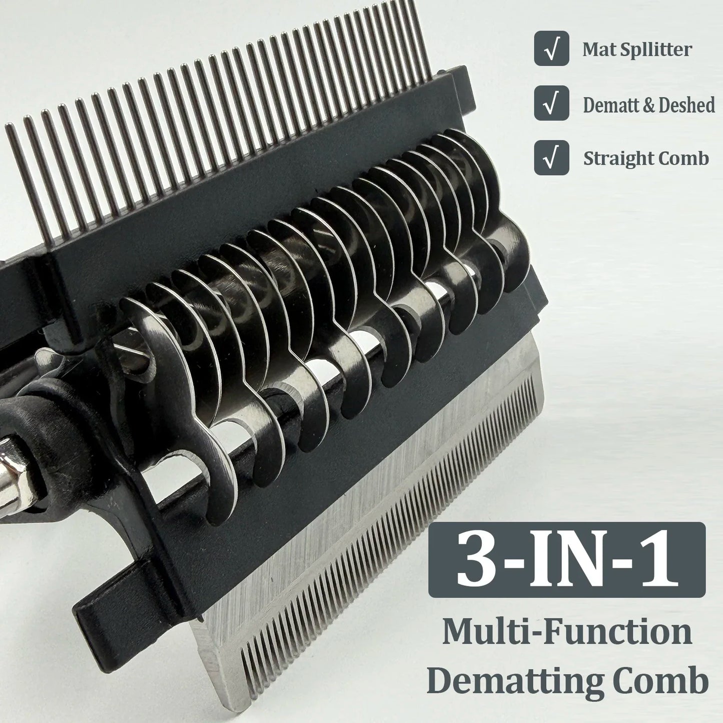 3-in-1 Dog Grooming Brush – Deshedding & Dematting Comb