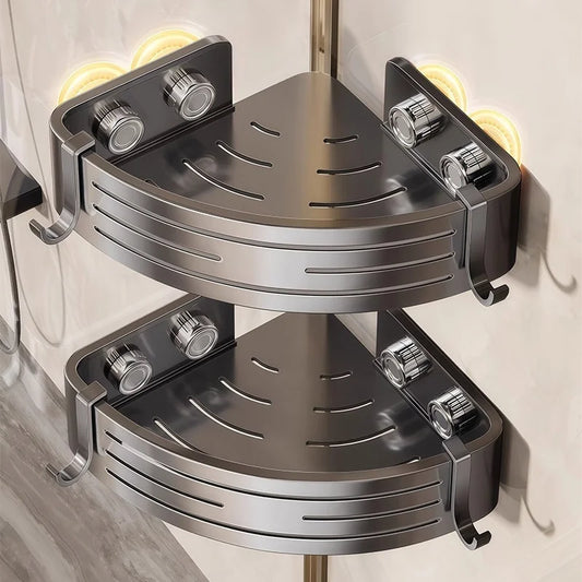 No-Drill Suction Cup Corner Shelf | Bathroom Storage Rack Bathroom Corner Shelf Peaceful Pleasures Health and Wellness