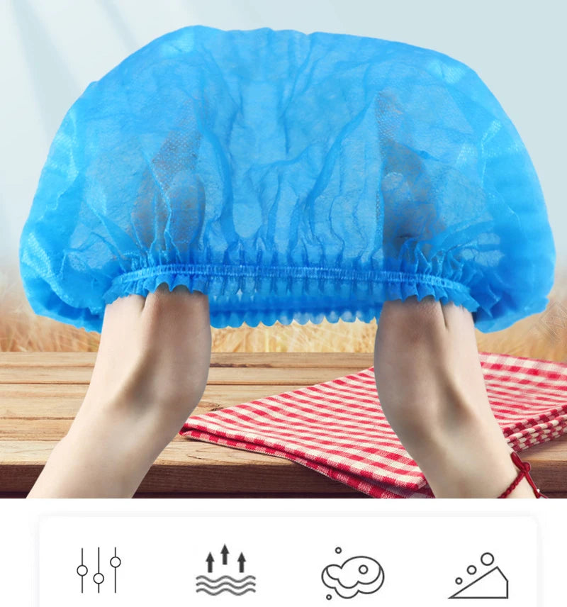 Disposable Non-woven Fabric Strip Caps Head Covers for The Food Industry Hairnet Caps Breathable Dust-proof Caps Peaceful Pleasures Health and Wellness