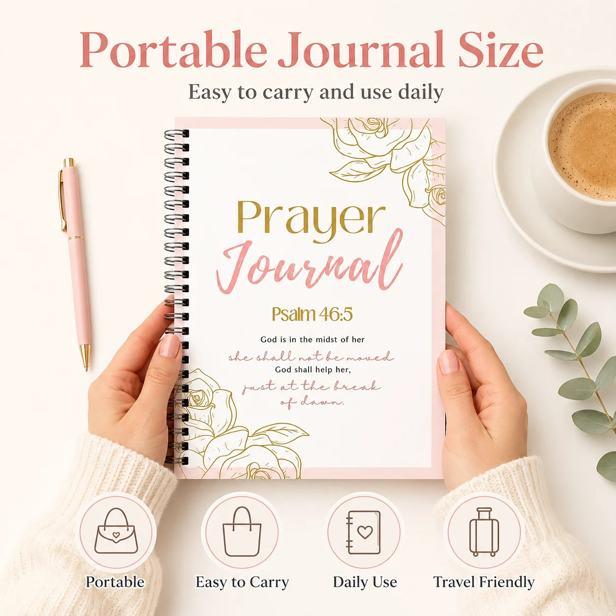 Prayer Journal Spiral Bound Christian Notebook Devotional Diary Daily