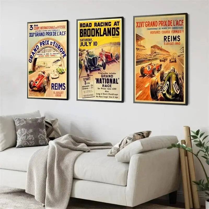 F1 Le Mans Race Car Canvas Wall Art | Formula Grand Prix Print