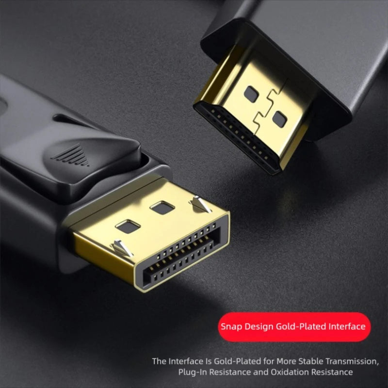 1.8M DisplayPort to HDMI-Compatible Cable 4K DP to HDMI Adapter Display Port Video Audio Converter for PC HDTV Projector Monitor Peaceful Pleasures Health and Wellness