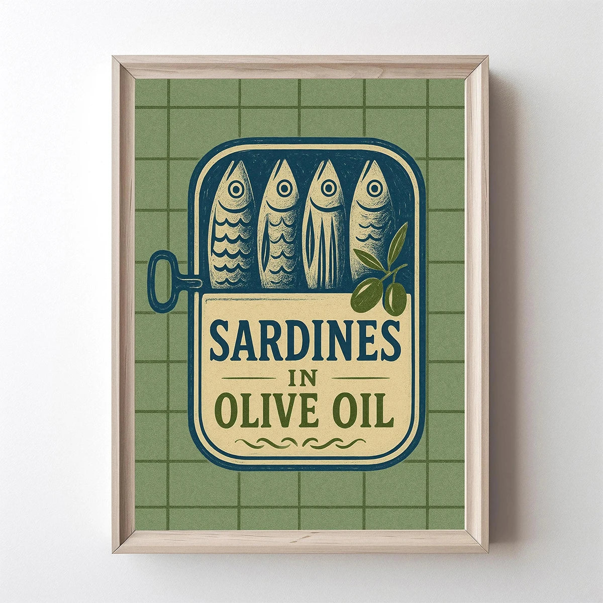 Pink Canned Sardines Canvas Print Sardine Fisherman Aesthetic Wall Art Poster for Modern Living Room Kitchen Home Decor Gifts Peaceful Pleasures Health and Wellness CT-69-7 20x30cm Unframed