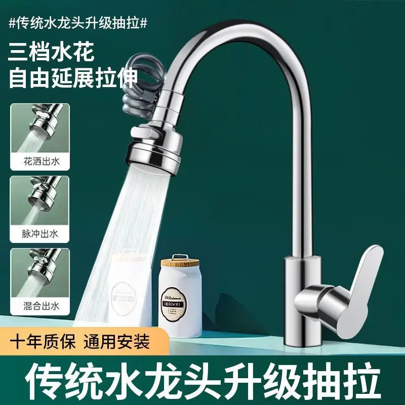 360° Rotating Faucet Extender – 3-Mode Water Saving Tap Filter